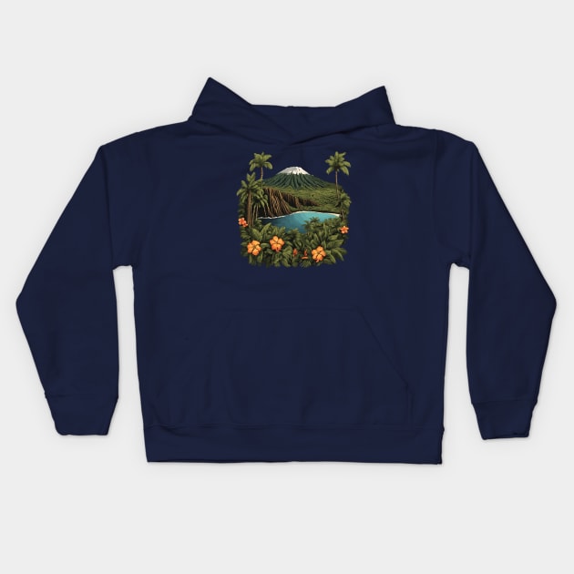 Hawaiian Paradise Kids Hoodie by Ray Crimson